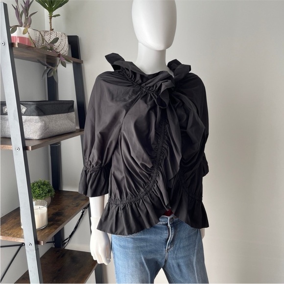 Stacey Zhang Tops - Stacey Zhang Black Women's Ruffle vest Size M